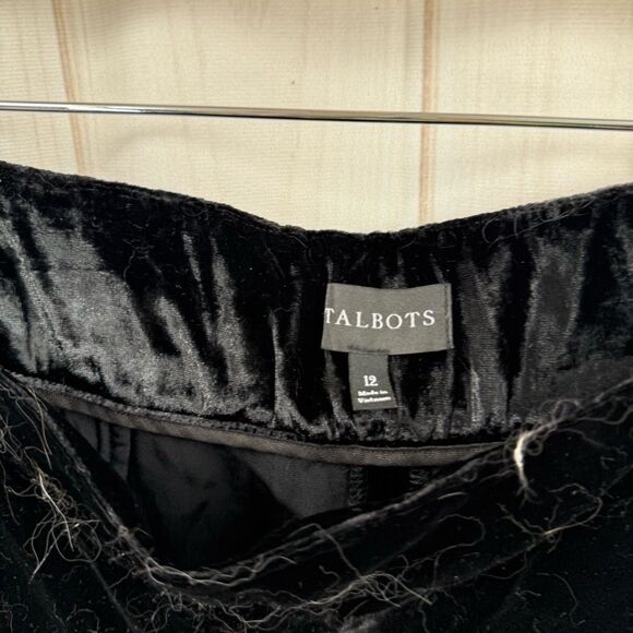 Talbots Women’s 12 Black Velvet Pull on Pants - Picture 2 of 5